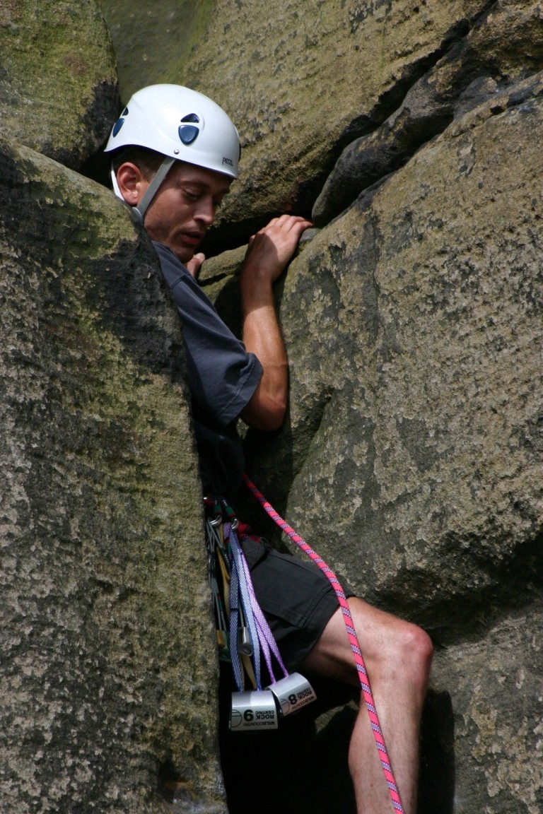Nick Struggling Up South Chimney